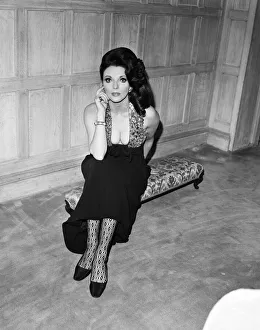Joan Collins in the Park Street flat she has rented, wearing her favourite evening dress Joan Collins in the Park Street flat she has rented, wearing her favourite evening dress