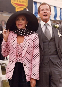 Joan Collins Gallery: Joan Collins and Roger Moore at the Derby - June 1989