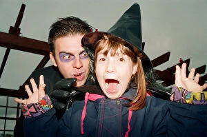 Images Dated 31st October 1993: Joanna Marsay, 9 years old, joins in the fun at The Botanic Centre during Halloween Day