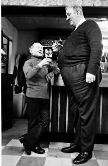 Joe Herdman 4ft ex miner with his drinking partner Roy Williams who tips the scales at 25