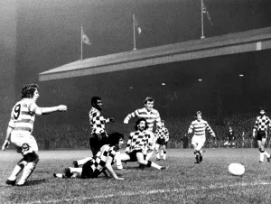 Johannes Edvaldsson scoring goal for Celtic November 1975 Johannes Edvaldsson scoring goal for Celtic November 1975