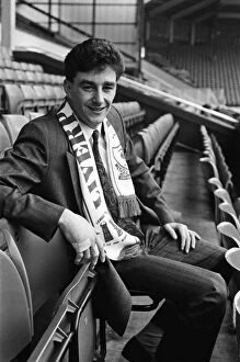 John Aldridge signs for Liverpool F.C. at Anfield. 26th January 1987