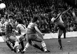 John Barnes of Watford bends the ball around the Chelsea defence for a shot at goal