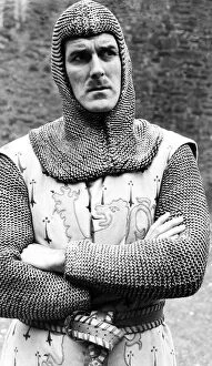Monty Python Gallery: John Cleese filming the British comedy film 'Monty Python and the Holy Grail'
