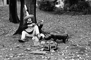 Holland Park Collection: John Cleese relaxing in the garden of his home in Holland Park
