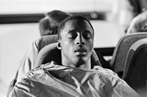 John Fashanu gets some quiet time on the Wimbledon team bus John Fashanu gets some quiet time on the Wimbledon team bus