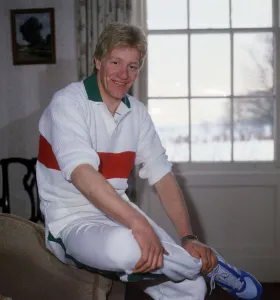 John Jeffrey Scotland rugby player at home February 1986 John Jeffrey Scotland rugby player at home February 1986