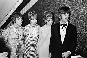 Images Dated 17th July 2014: John Lennon with wife Cynthia and Ringo Starr with Maureen arriving at the film premiere