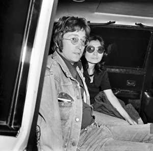 John Lennon and Yoko Ono on arrival at London Airport after returning from Majorca John Lennon and Yoko Ono on arrival at London Airport after returning from Majorca