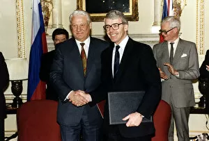 Images Dated 30th January 1992: John Major Prime Minister with Boris Yeltsin