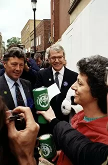 Images Dated 5th June 1994: John Major Prime Minister meets some charity collectors for the WWF
