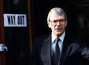 John Major Prime Minister at a polling station during 1992 elections