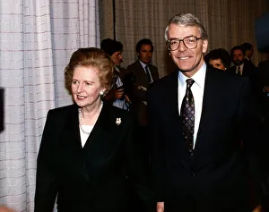 Images Dated 22nd March 1992: John Major Prime Minister with former Prime Minister Margaret Thatcher at the Tory Rally