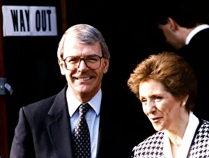 Images Dated 10th April 1992: John Major Prime Minister with wife Norma during the 1992 elections