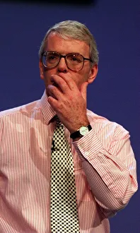 John Major during his speech at Bournemouth left hand covering his mouth John Major during his speech at Bournemouth left hand covering his mouth