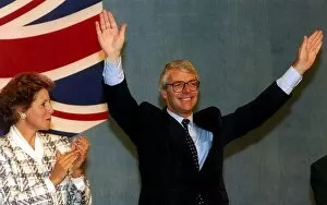 Images Dated 11th October 1993: John Major taking applause at the Conservative Party Conference in Blackpool whilst his