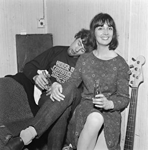 Nightclubs Gallery: John Mayall of the Bluesbreakers, with wife Pamela, rests in the band room between