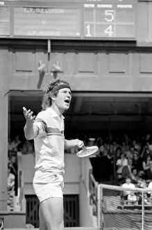 Images Dated 22nd June 1981: John McEnroe v Tom Gullikson, first round match at Wimbledon on Court Number One