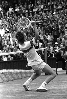 John McEnroe wins the mens singles final at Wimbledon 1981 defeating Bjorn Borg on Centre John McEnroe wins the mens singles final at Wimbledon 1981 defeating Bjorn Borg on Centre