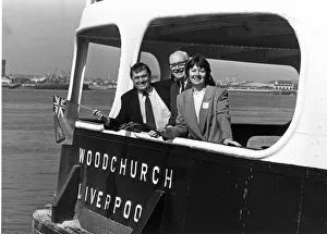 John Prescott, Jimmy Knapp and Joan Wally on board the Woodchurch Ferry John Prescott, Jimmy Knapp and Joan Wally on board the Woodchurch Ferry
