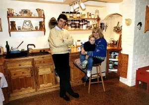 Images Dated 19th April 1996: John Stapleton Lynne Faulds Wood and son tv presenters Dbase A©Mirrorpix