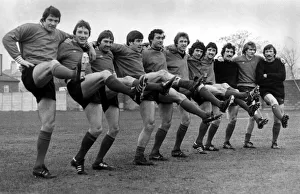 John Toshack leads the knees-up with (l-r) Jimmy Case, Steve Heighway, Emlyn Hughes John Toshack leads the knees-up with (l-r) Jimmy Case, Steve Heighway, Emlyn Hughes