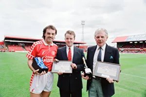 Images Dated 8th September 1990: John Wark, Middlesbrough FC Player, receives Man of the Match Award at Ayresome Park