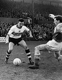 00492 Gallery: Johnney Byrne of Crystal Palace moves on the ball. Circa 1958