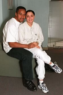 Images Dated 29th November 1996: Jonah Lomu New Zealand All Black rugby union star with his wife Tanya