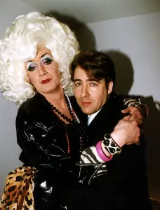 Jonathan Ross TV presenter with arm's around drag queen Lily savage Jonathan Ross TV presenter with arm's around drag queen Lily savage