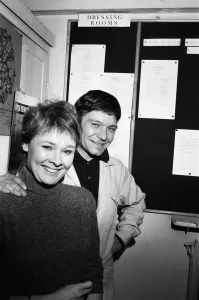 Images Dated 16th October 1970: Judi Dench and Michael Williams leaving the Aldwych Theatre after the news of their