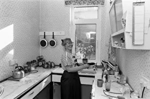 Images Dated 20th May 1988: Judith Green, pictured in her kitchen. Judith and family have won the Daily Mirror '