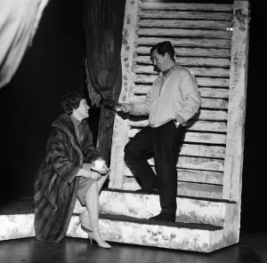 Julie Andrews watches her husband Tony Walton working on stage at the Lyric Theatre Julie Andrews watches her husband Tony Walton working on stage at the Lyric Theatre