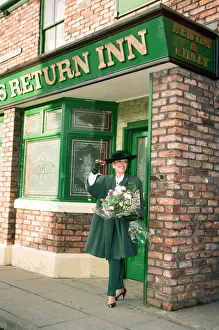 Julie Goodyear is pictured outside The Rovers Return on the set of Coronation Street Julie Goodyear is pictured outside The Rovers Return on the set of Coronation Street
