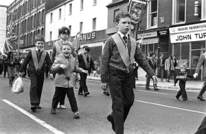Junior Orange Order Parade At Carrickfergus April 1981 Junior Orangemen enjoying Junior Orange Order Parade At Carrickfergus April 1981 Junior Orangemen enjoying