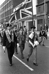 Junior Orange Order Parade At Carrickfergus April 1981 Junior Orangemen enjoying Junior Orange Order Parade At Carrickfergus April 1981 Junior Orangemen enjoying