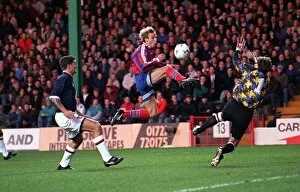Images Dated 17th October 1995: Jurgen Klinsmann scores for Bayern Munich against Raith Roversat during a UEFA Cup mnatch