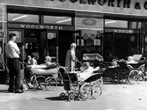 Just a few of Kirkby's thousands of prams and pushchairs, outside Woolworth Just a few of Kirkby's thousands of prams and pushchairs, outside Woolworth