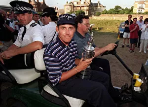 Images Dated 20th July 1997: Justin Leonard Wins the 126th Royal Troon golf Open July 1997 shows off the Silver