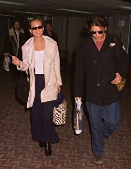 Images Dated 16th January 1996: Kate Moss Model arrives at Heathrow Airport with her boyfriend Johnny Depp Actor