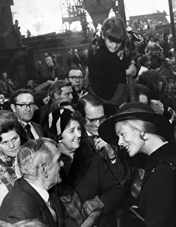 Images Dated 16th October 1970: Katharine, Duchess of Kent at launching of Furness Bridge at Swan Hunter, Haverton Hill
