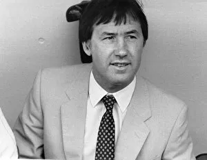Images Dated 29th May 1984: Keith Burkinshaw Manager of Tottenham Hotspur in dugout ahead of his last match in charge