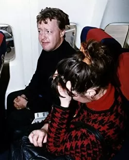 Images Dated 6th November 1992: Keith Chegwin TV Presenter on a flight from manchester with a girl called Toni