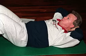Images Dated 24th January 1994: Keith Chegwin TV presenter at health farm January 1994 doing sit-ups