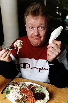 Images Dated 24th January 1994: Keith Chegwin TV Presenter spends a day at a health club eating at table