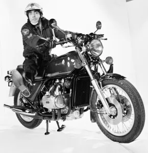 Keith Moon of the who pop group on a Honda Motorbike. January 1976 76-00053-003 Keith Moon of the who pop group on a Honda Motorbike. January 1976 76-00053-003