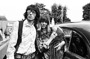 Keith Richards, and Anita Pallenberg, with baby son Marlon, born Sunday 10th August