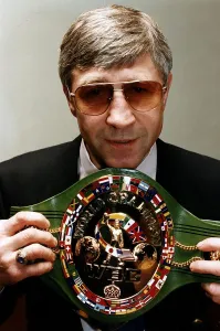 Ken Buchanan former WBC boxing champion holding the World Championship WBC belt Ken Buchanan former WBC boxing champion holding the World Championship WBC belt