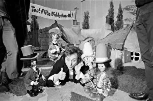 On Set Collection: Ken Dodd in the Diddy Village with the props for his new children show for the BBC