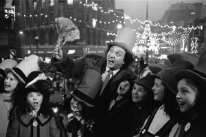 Ken Dodd with his Diddymen after after switching on the Christmas lights in the centre of Ken Dodd with his Diddymen after after switching on the Christmas lights in the centre of